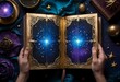 © arastudio - A mesmerizing magical book opening to a galaxy of stars, ideal for fantasy lovers and those seeking celestial inspiration in their projects.