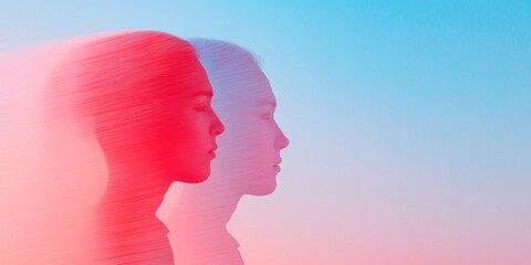 Aufkleber - Pastel Double Exposure Korean Digital Literacy Visuals in Serenity