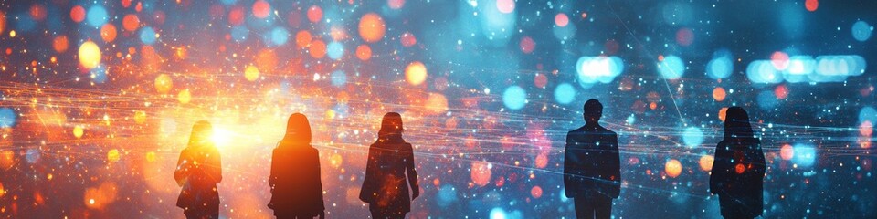 Aufkleber - Collaborative Learning in Abstract Digital Space with Glowing Data and Silhouettes