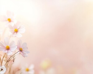 Poster - Serene Spring Blossoms Pink and White Flowers on a Sunny Day