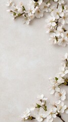 Poster - Elegant Cherry Blossoms on Pastel Background