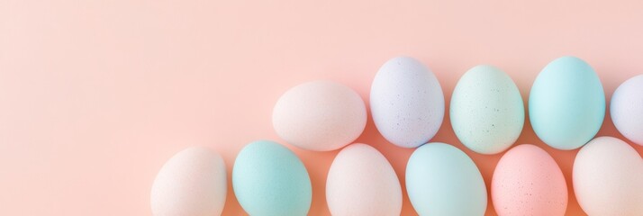 Aufkleber - Minimalist Pastel Easter Eggs on Peach Background Modern Spring Album Art