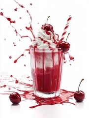 Sticker - Cherry Milkshake with Whipped Cream and Cherries