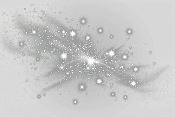 Canvas Print - png dust sparks and white stars sparkling universe light.