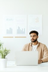 Aufkleber - Young Professional Analyzing Financial Data in Bright Office Setting