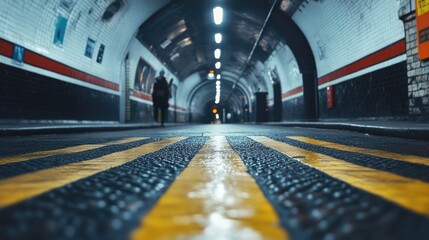 Sticker - Yellow and White Line Tunnel