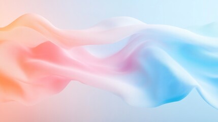 Aufkleber - Surreal Pastel Waves Minimalist Flow of Quantum Technology Concepts