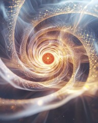 Poster - Spiral of light and energy abstract digital art cosmic environment surreal viewpoint fractal concept