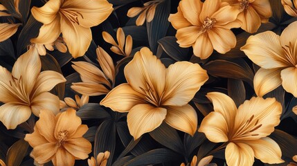 Wall Mural - Yellow flower bouquet close-up,