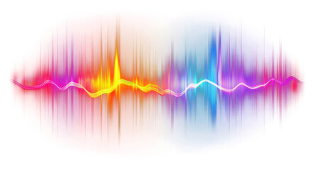 Fototapete - PNG Sound waves lights background colorful.