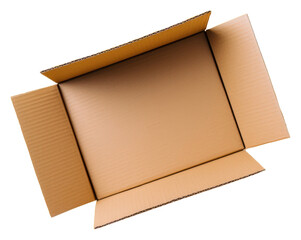 Canvas Print - PNG  Opened mailing box mockup cardboard carton studio shot.