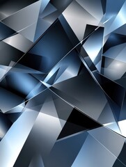 Poster - Blue, grey and black geometric abstract banner. Hi-tech vector background