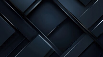 Poster - Abstract black geometric background with angular polygon shapes, perfect for modern design and tech projects.