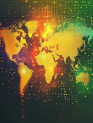 Aufkleber - Abstract global technology background. Points composed like world map. Digital innovation concept for your design.