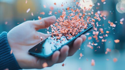 Poster - a person using a smartphone for video streaming, highlighting the entertainment and multimedia capab
