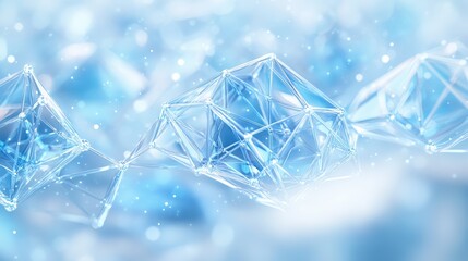 Poster - Crystalline Abstract:  A mesmerizing abstract background with geometric shapes and blue hues.  A subtle, ethereal glow creates a sense of depth and mystery.
