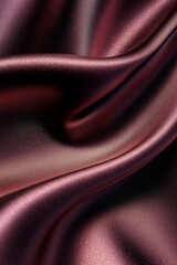 Poster - Close-up of luxurious, dark red silk fabric with soft, flowing folds and subtle shimmer.