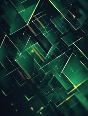 Poster - geometric green tech background