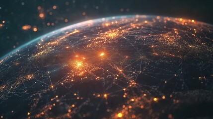 Poster - Digital Representation of Global Network at Night with Lights