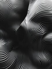 Aufkleber - Creative black lines and curves background. 3D Rendering