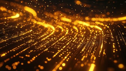 Poster - Futuristic Abstract Glowing Circuit Background with Data Elements