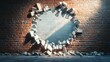 © irawan - A circular hole breaks through a brick wall