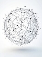 Poster - dimensional lattice sphere vector abstraction, 3d polygonal design abstract shape isolated over whit