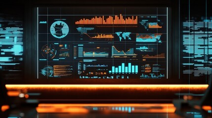 Poster - Digital Business Strategy Board with Charts and Graphs Overview