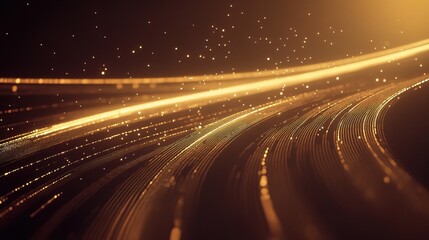 Poster - Abstract Technological Network of Lines and Circles on Dark Background