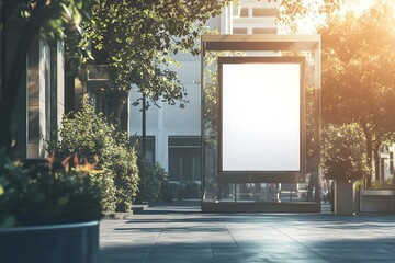 Wall Mural - Blank billboard mockup on city street. (1)