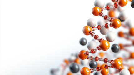 Poster - digital rendering of molecular biology showcasing colorful molecular structures, emphasizing intricate design of DNA and its components