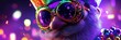© Brian - 2d animated cartoon mardi gras holiday concept for 2025 in new orleans in green, purple, and gold for tradition