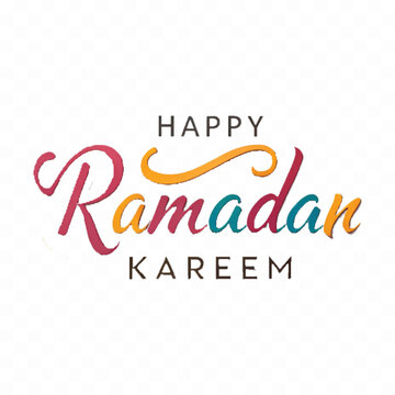 abstract 3d ramadan kareem text made with different colour style isolated on white background