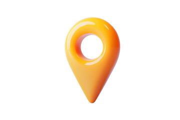 Fototapete - Colorful orange location pin marked with a hole for digital mapping and navigation purposes