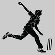 © MD. MIZANUR - cricket player silhouette vector design art and illustration