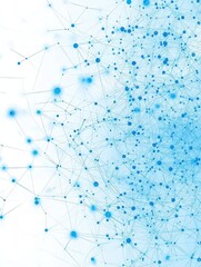 Poster - Abstract connected dots on bright blue background. Technology concept