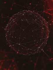 Poster - Technology image of globe. Abstract polygonal shapes. Background with connecting dots and lines. Graphic concept for your design