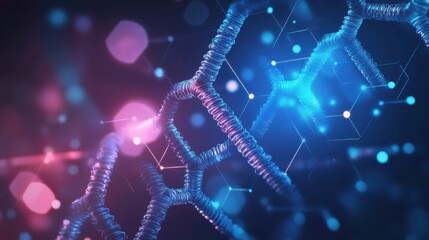 Poster - abstract technology or medical background with hexagons