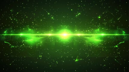 Poster - vibrant green polygon background with glowing light and smooth texture design