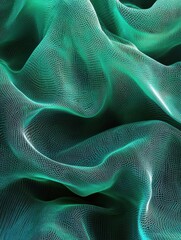 Poster - Digital technology banner green blue texture background. Generative AI.