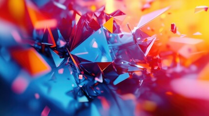 Poster - Abstract and colorful polygon background