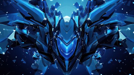 Wall Mural - Blue tech geometry: abstract vector background with futuristic elements in shades of blue - modern digital design for web, print, and technology concepts