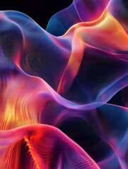 Poster - Abstract digital wave on dark background. Technology and science concept. 3D Rendering