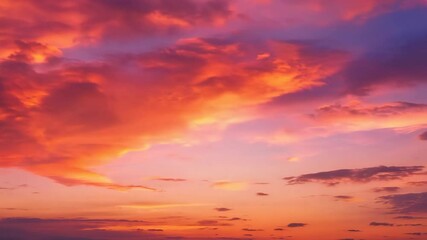 Wall Mural - Fiery Sunset Hues: A breathtaking panorama of vibrant clouds ablaze with the colors of twilight