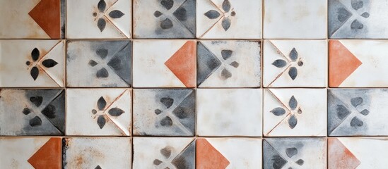 Poster - Stylish vintage ceramic tiles for contemporary floor and wall decor showcasing intricate patterns and colors for modern interior design