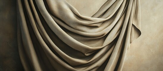 Poster - Soft fabric curtains elegantly draping at a window adding sophistication and enhancing the aesthetic appeal of interior decor