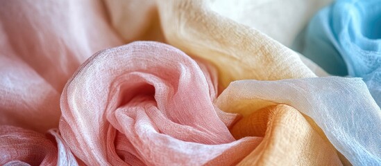 Poster - Stylish pastel fabric textures for home decor and interior design accents in elegant and creative arrangements