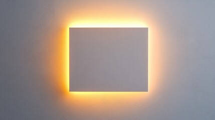 Poster - Minimalist White Canvas with Soft Glowing Light Highlighting Edges on Neutral Background