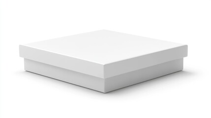 Poster - Minimalistic white box mockup on a clean background for packaging design templates or product presentations.