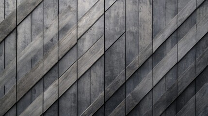 Poster - Geometric gray wall design featuring wooden texture ideal for plastering and modern construction finishes